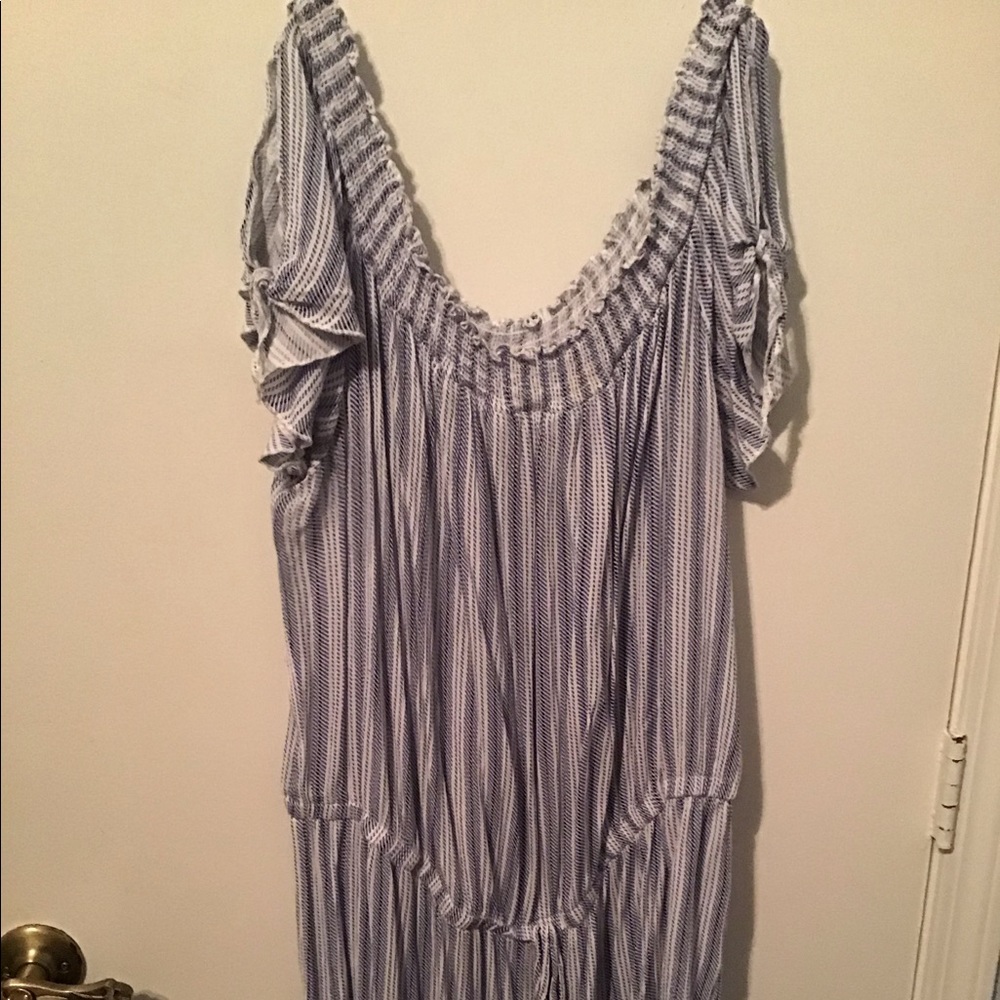 Summer Striped  Off the Shoulder Romper